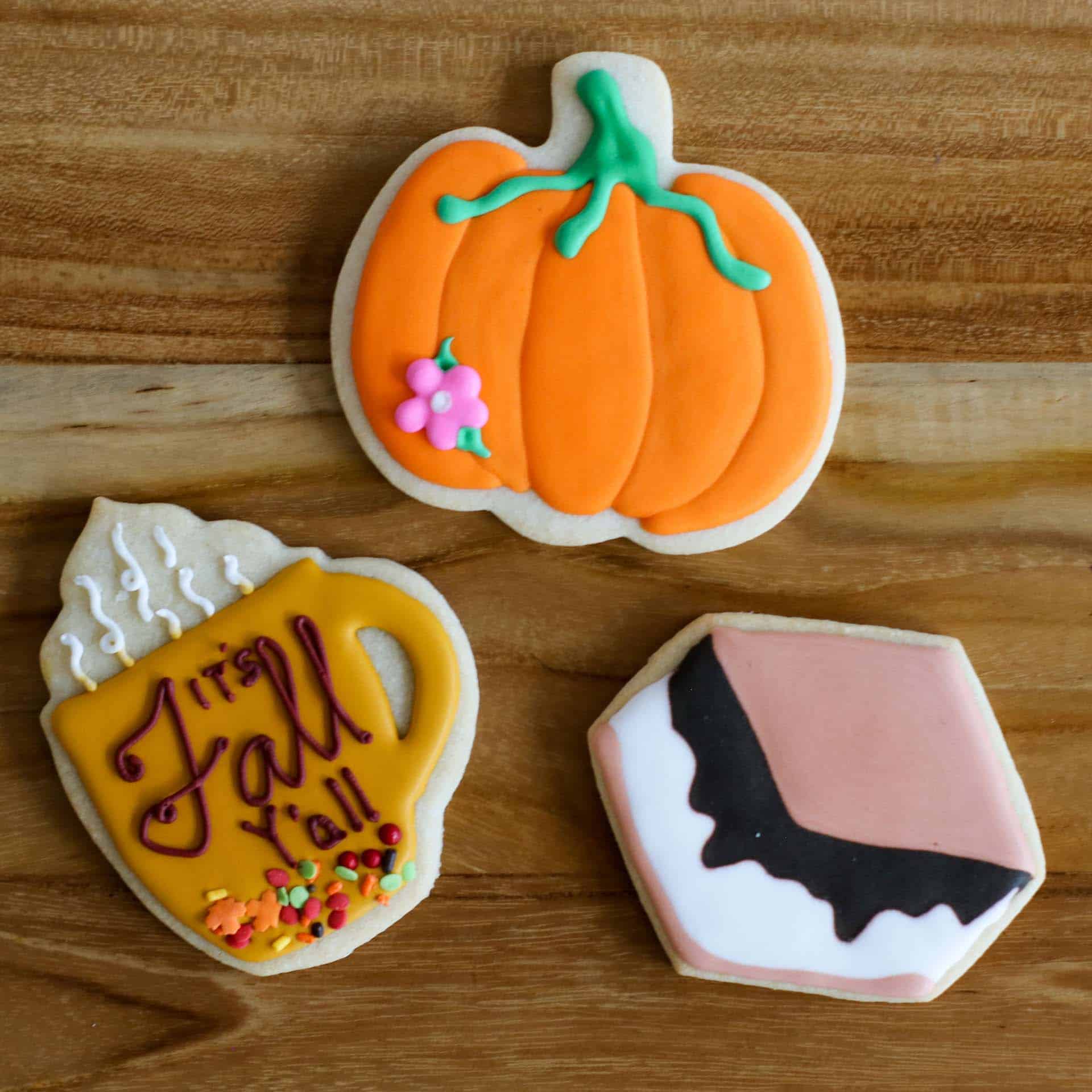 Happy Fall Y'all Themed Custom Sugar Cookies
