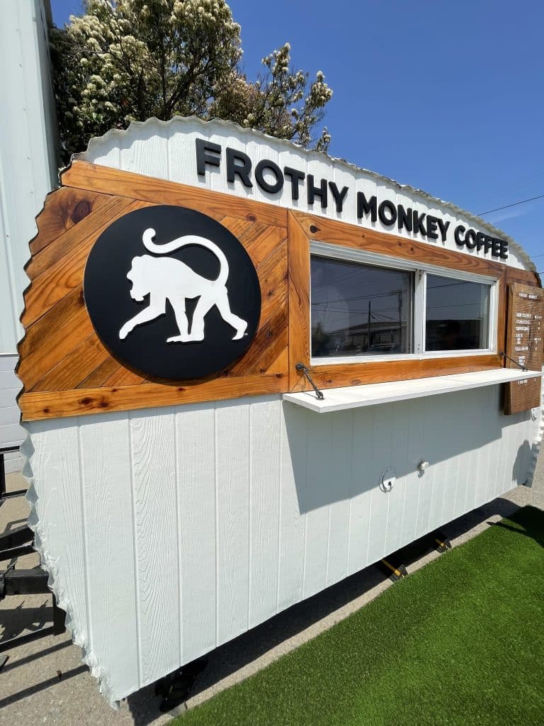 Frothy Monkey Roasting Co coffee wagon exterior photo
